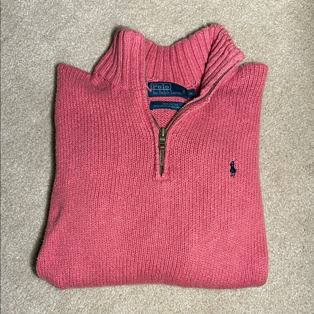 Polo by Ralph Lauren Men's Coral Zip-Up Sweater